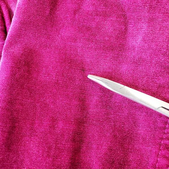 FREE PEOPLE Velvet Bomber Trucker Jacket Fuchsia Women's Size XS Fully Lined - Picture 15 of 15